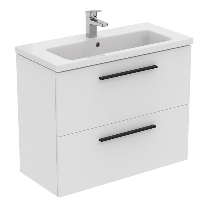 Ideal Standard i.Life S 50cm / 60cm / 80cm Compact 2 Drawer Wall Hung Vanity Unit - Unbeatable Bathrooms