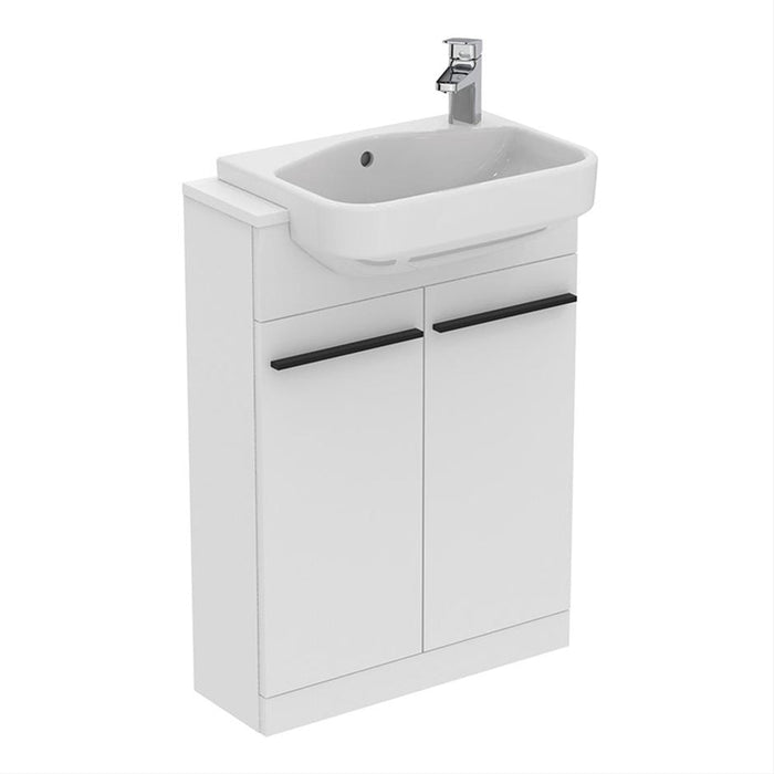 Ideal Standard i.Life S 60cm Compact Semi Countertop Washbasin Unit with 2 Doors - Unbeatable Bathrooms