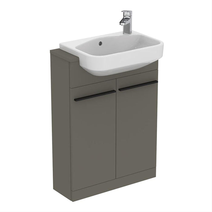 Ideal Standard i.Life S 60cm Compact Semi Countertop Washbasin Unit with 2 Doors - Unbeatable Bathrooms