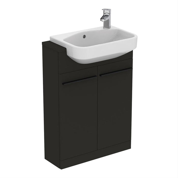 Ideal Standard i.Life S 60cm Compact Semi Countertop Washbasin Unit with 2 Doors - Unbeatable Bathrooms