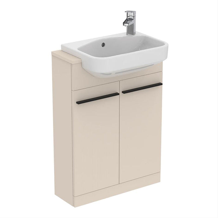 Ideal Standard i.Life S 60cm Compact Semi Countertop Washbasin Unit with 2 Doors - Unbeatable Bathrooms