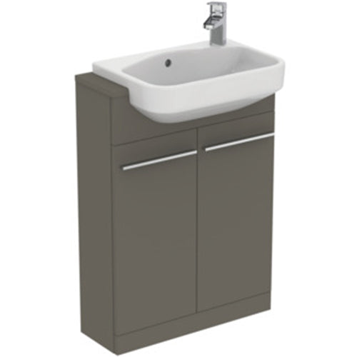 Ideal Standard i.Life S 60cm Compact Semi Countertop Washbasin Unit with 2 Doors - Unbeatable Bathrooms