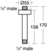 Ideal Standard Idealrain 150mm vertical arm (for rainshower) - Unbeatable Bathrooms