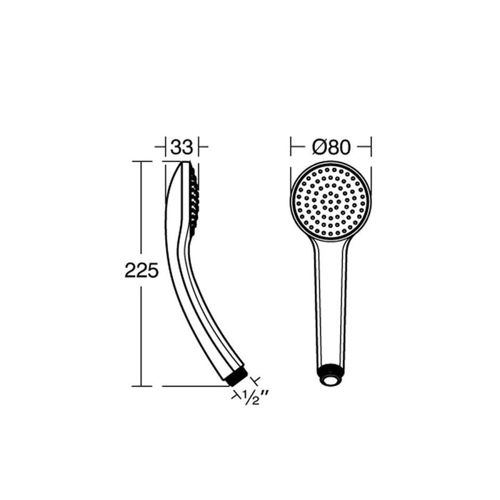 Ideal Standard Idealrain S1 handspray 80mm single function - Unbeatable Bathrooms