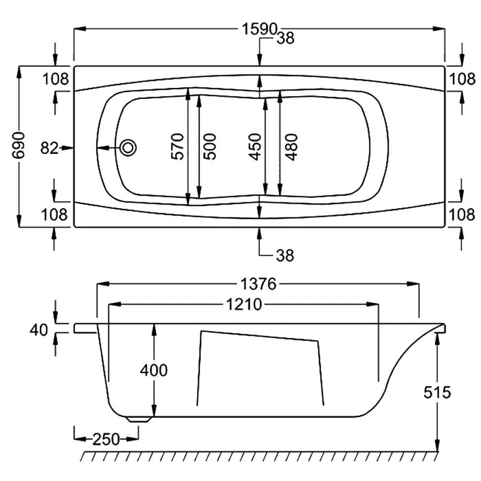 Carron Imperial Tg Carronite Bath - White - Unbeatable Bathrooms