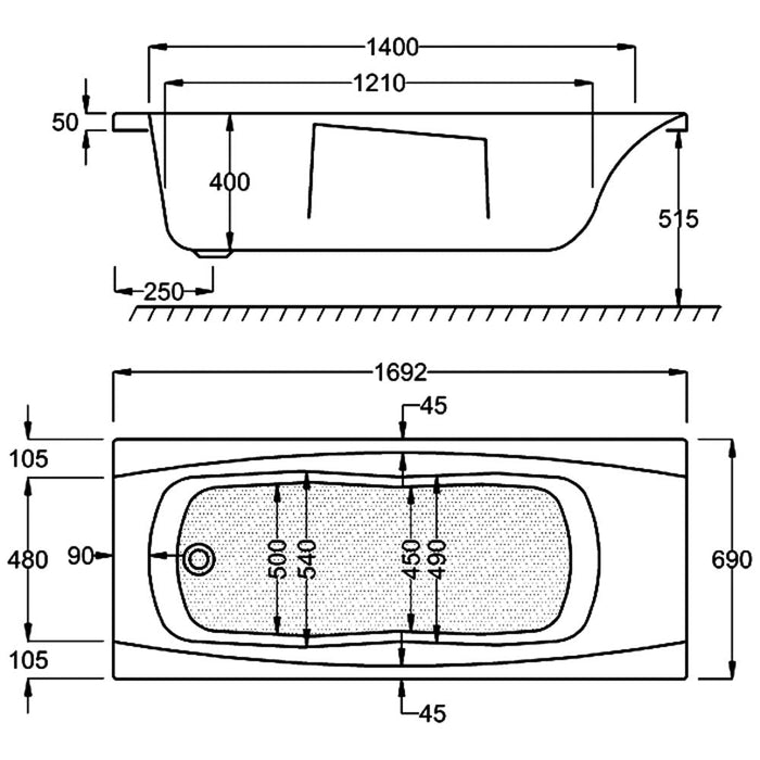 Carron Imperial Tg Carronite Bath - White - Unbeatable Bathrooms