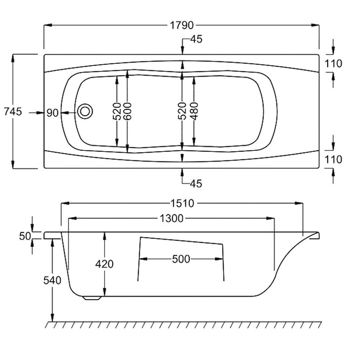 Carron Imperial Tg Bath - White - Unbeatable Bathrooms