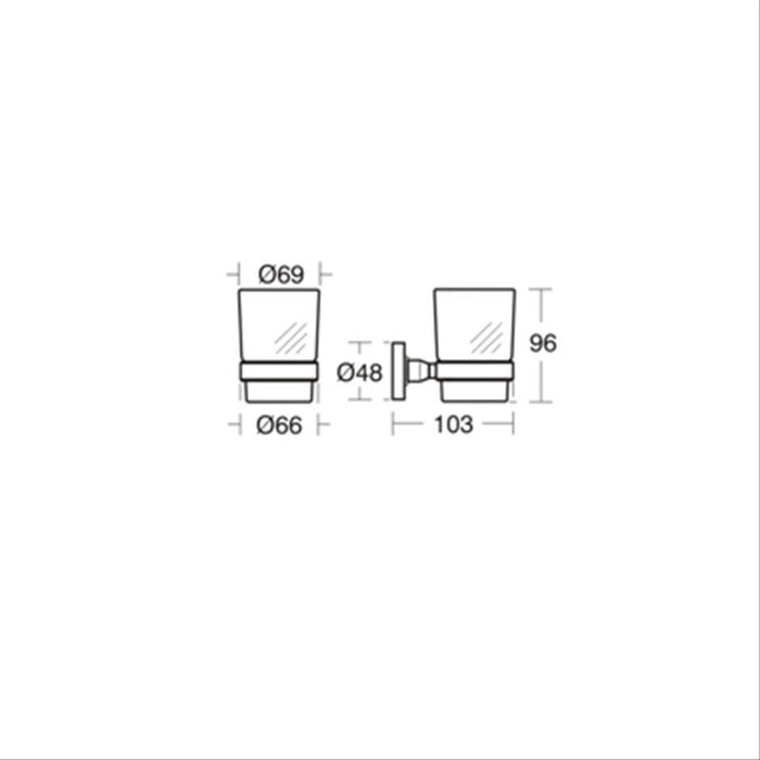 Ideal Standard IOM tumbler and holder - transparent glass/chrome - Unbeatable Bathrooms