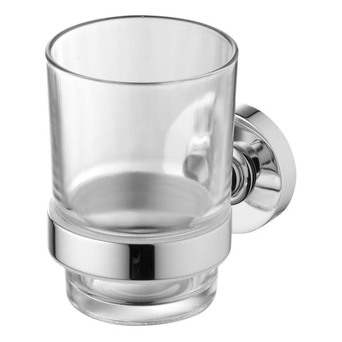 Ideal Standard IOM tumbler and holder - transparent glass/chrome - Unbeatable Bathrooms