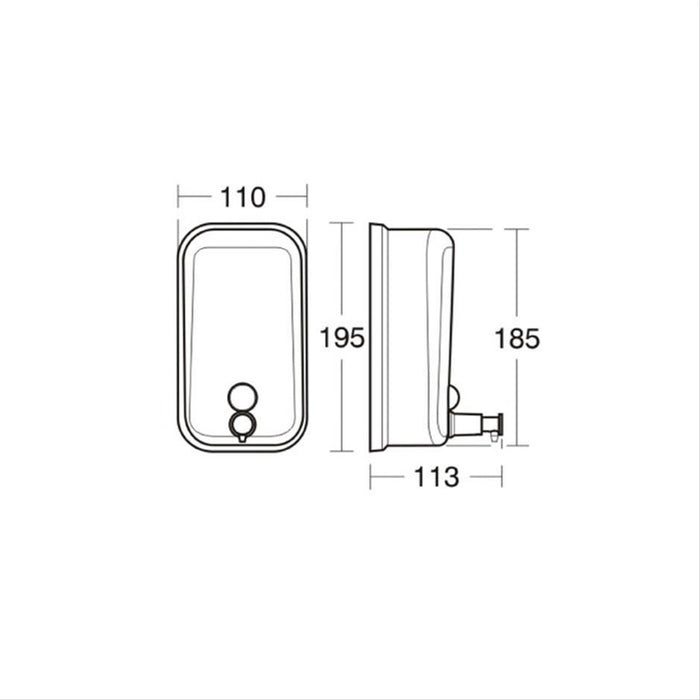 Ideal Standard IOM Wall Mounted Soap Dispenser - 800ml - Stainless Steel - Unbeatable Bathrooms