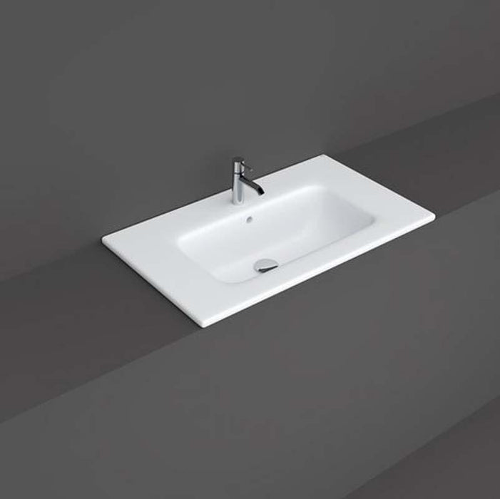 RAK Joy 800mm Vanity Unit - Wall Hung 2 Drawer Unit in Pure White - Unbeatable Bathrooms