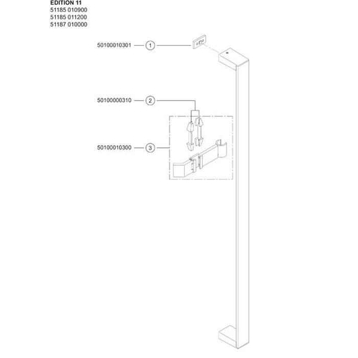 Keuco Edition 11 Hand Shower Sliding Rail 51185 - Unbeatable Bathrooms