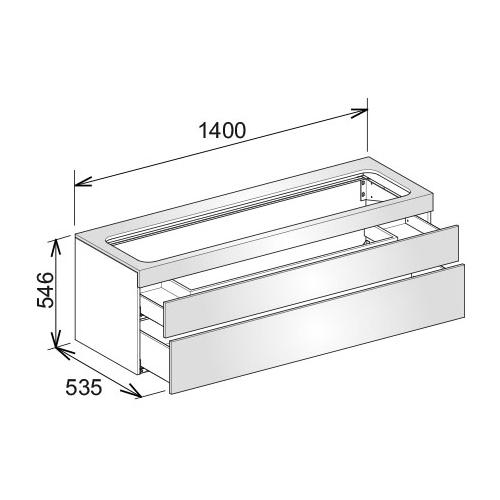Keuco Edition 400 without Taphole 2 Drawers Vanity Unit 31573 - Unbeatable Bathrooms