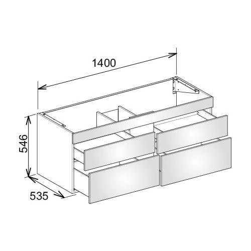 Keuco Edition 400 4 Drawers Vanity Unit Compatible with Washbasin Edition 11 31160 - Unbeatable Bathrooms