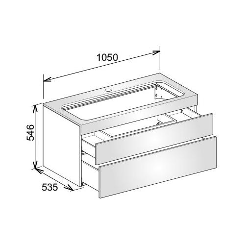 Keuco Edition 400 Vanity Unit Compatible with Taphole Washbasin 31150311003 - Unbeatable Bathrooms