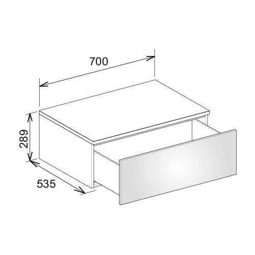Keuco Edition 400 Wall Mounted Side Unit with 1 Drawer 31741 - Unbeatable Bathrooms