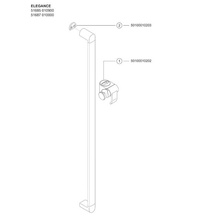 Keuco Elegance Hand Shower Sliding Rail 51685 - Unbeatable Bathrooms
