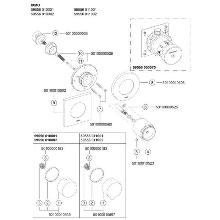 Keuco Ixmo Chrome-Plated 2-Way Diverter Valve 59556 - Unbeatable Bathrooms