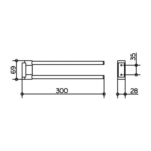 Keuco Plan Towel Holder 14919 - Chrome Plated - Unbeatable Bathrooms