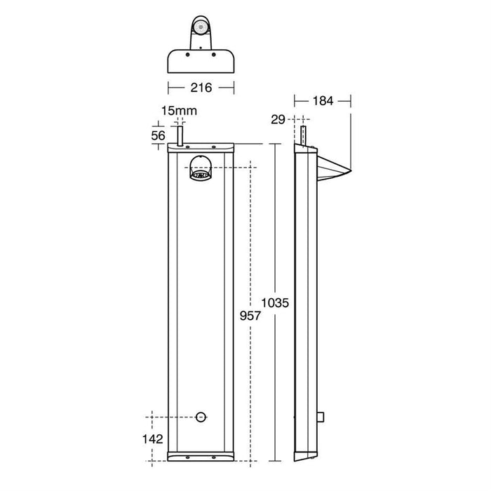 Armitage Shanks Kirn Shower Panel with Push Button Valve - Unbeatable Bathrooms