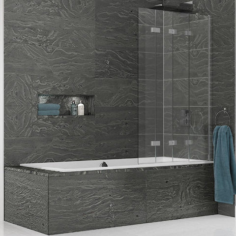 Kudos Inspire Four Panel In-Fold Bath Screen - Unbeatable Bathrooms