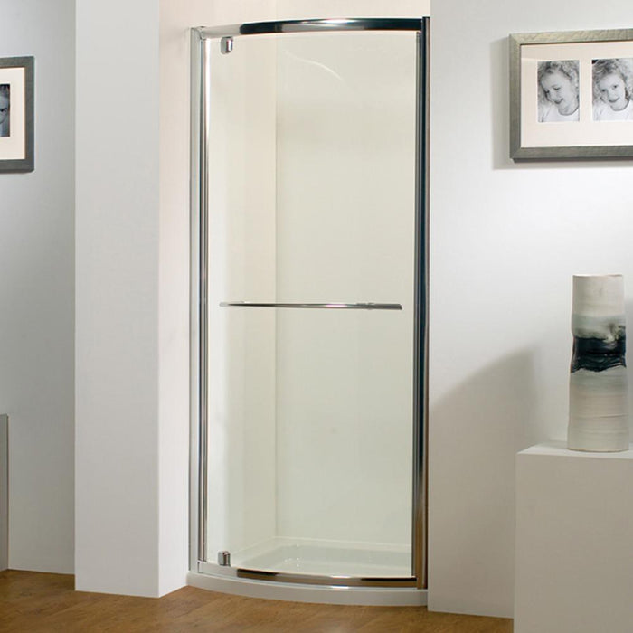 Kudos Original Bowed Pivot Shower Door - 6mm Glass - Unbeatable Bathrooms