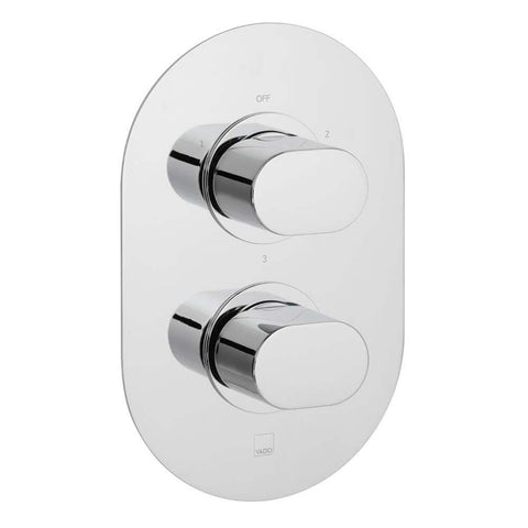Vado Life Three Outlet Two Handle Wall Mounted Thermostatic Shower Valve - Unbeatable Bathrooms
