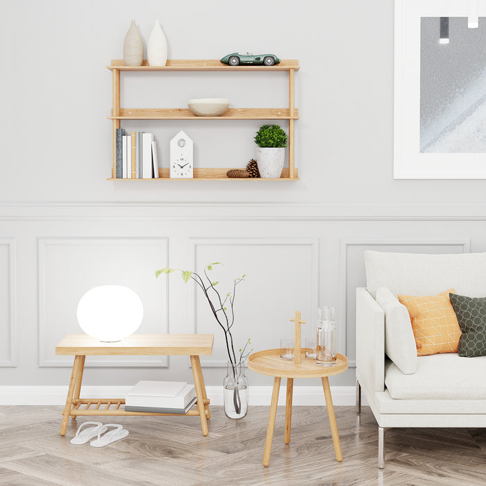 Platform Wall-Hung 3 Shelf Unit - Natural Oak - Unbeatable Bathrooms