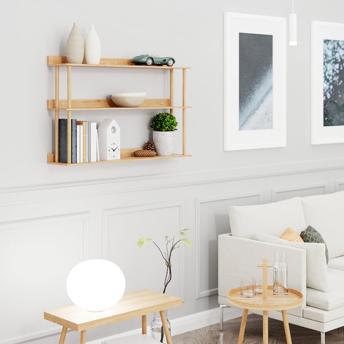 Platform Wall-Hung 3 Shelf Unit - Natural Oak - Unbeatable Bathrooms