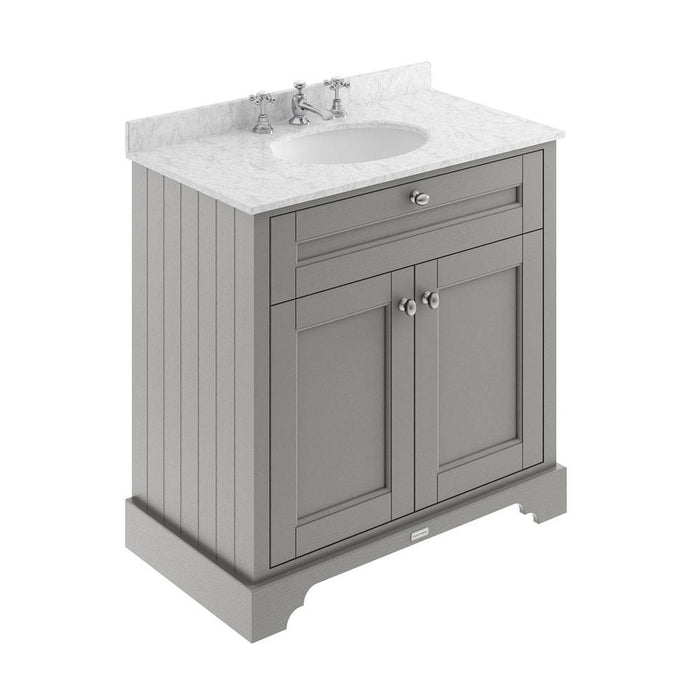 Hudson Reed Old London Vanity Unit with Marble Top - Floor Standing Unit - Unbeatable Bathrooms