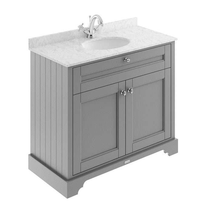 Hudson Reed Old London Vanity Unit with Marble Top - Floor Standing Unit - Unbeatable Bathrooms