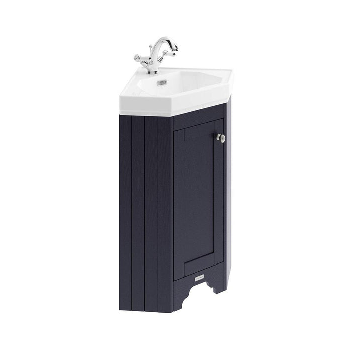 Hudson Reed Old London 600mm Cloakroom Corner Vanity Unit - Floor Standing 1 Door Unit with Basin - Unbeatable Bathrooms