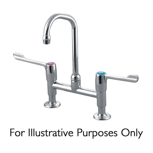 Armitage Shanks Markwik -1/2inch Pillar Mixer with 150mm Levers, Dual Flow Pattern 125mm Projection Swivel Nozzle, Anti Splash Outlet - Unbeatable Bathrooms