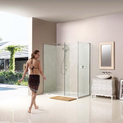 Matki Boutique Rectangle Wet Room Corner Shower Enclosure with 2 Panels & Hinge Panel - Unbeatable Bathrooms