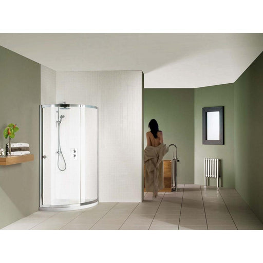 Matki Colonade Curved Corner Shower Enclosure with Shower Tray and Glass Guard - Unbeatable Bathrooms