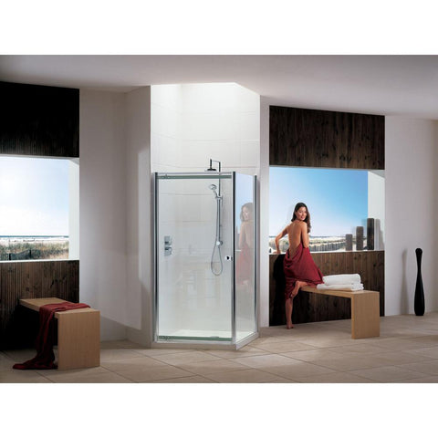 Matki Colonade Pivot Door for Corner with Glass Guard - Unbeatable Bathrooms
