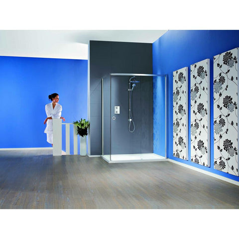 Matki Radiance Straight Sliding Door with Side Panel and Slimline Tray - Unbeatable Bathrooms