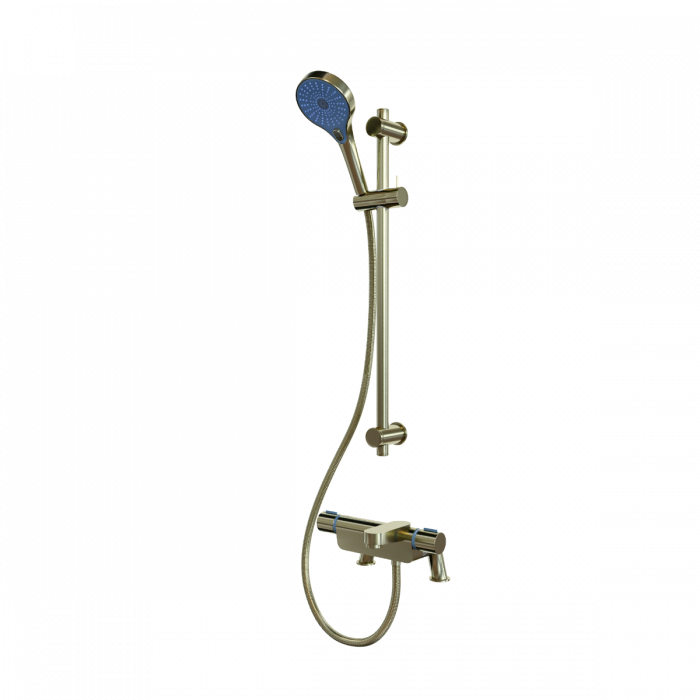 Aqualisa Midas 220 Thermostatic Bath & Shower Mixer - Brushed Brass - Unbeatable Bathrooms