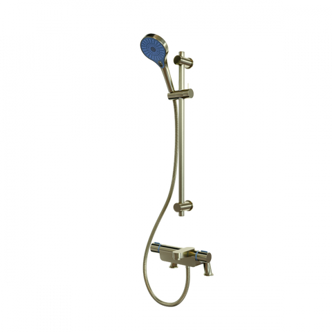 Aqualisa Midas 220 Thermostatic Bath & Shower Mixer - Brushed Brass - Unbeatable Bathrooms
