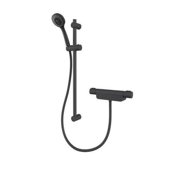 Aqualisa Midas 220 Thermostatic Bar Mixer Shower with Adjustable Head - Matt Black - Unbeatable Bathrooms