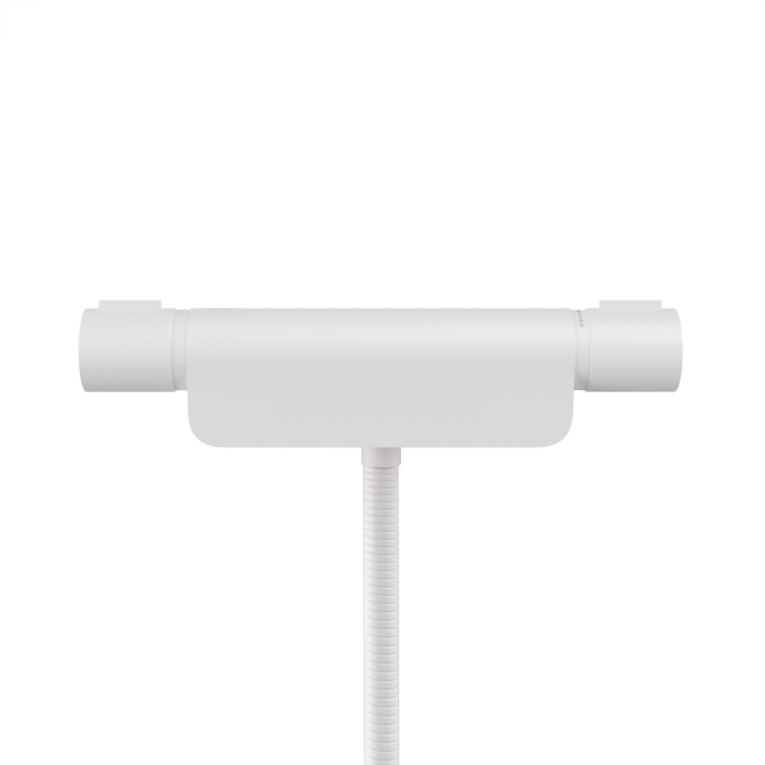 Aqualisa Midas 220 Thermostatic Bar Mixer Shower with Adjustable Head - Matt White - Unbeatable Bathrooms