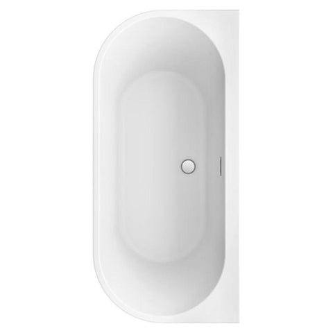 Tissino Angelo 1700 x 800mm D-Shaped Twin-Skinned Acrylic Bath - Unbeatable Bathrooms
