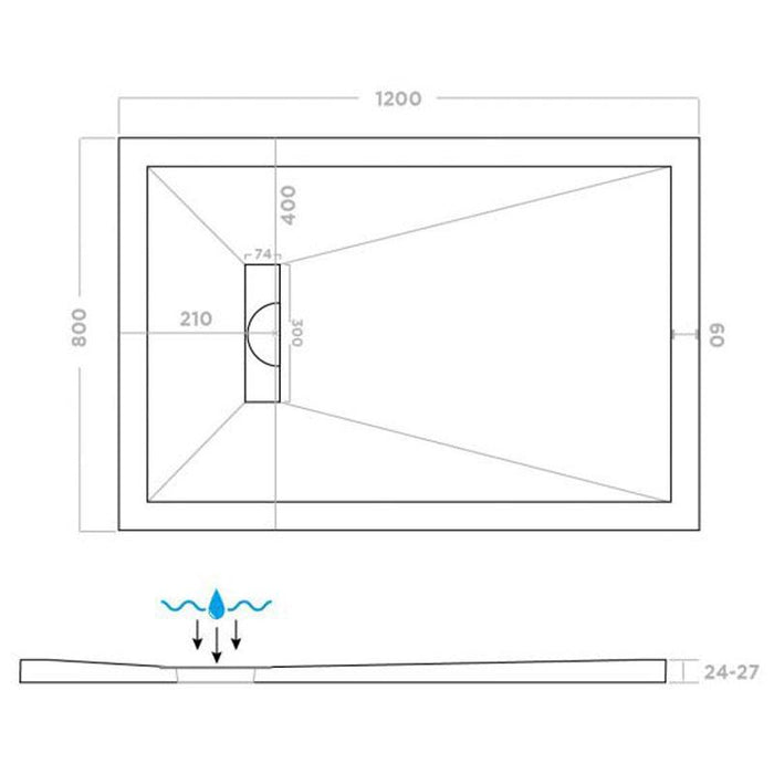 Tissino SL25 Rectangular Shower Tray - Unbeatable Bathrooms
