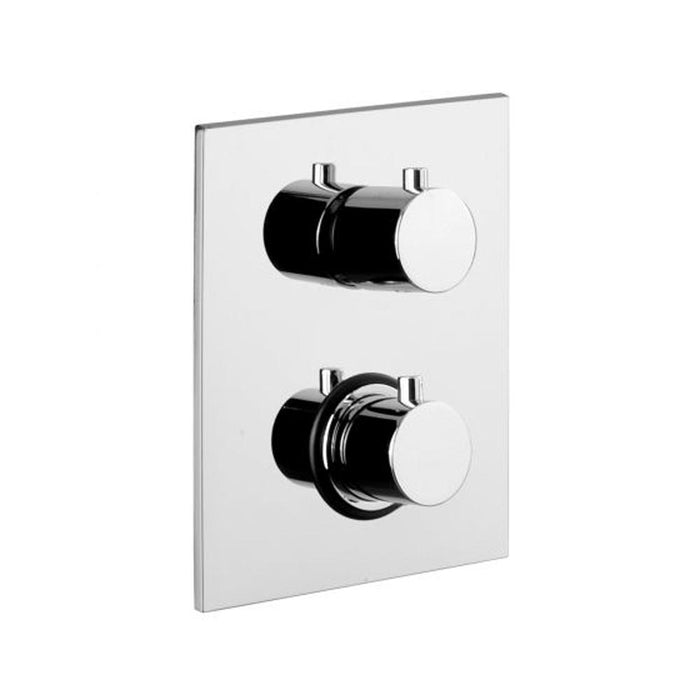 Tissino Parina Chrome Dual Handle Thermostatic Shower Valve - Three Outlets - Unbeatable Bathrooms
