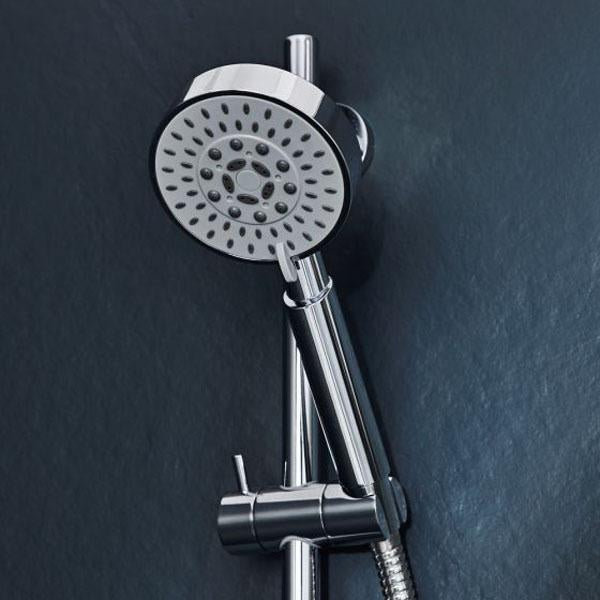 Tissino Mario 65cm Slide Rail Kit with Concealed Outlet & Monofunction Head - Chrome - Unbeatable Bathrooms