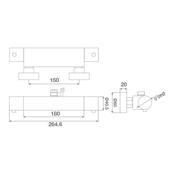 Tissino Mario Round Exposed Thermostatic Shower Mixer - Chrome - Unbeatable Bathrooms