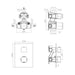 Tissino Elvo Dual Handle Thermostatic Shower Valve -Square - Unbeatable Bathrooms