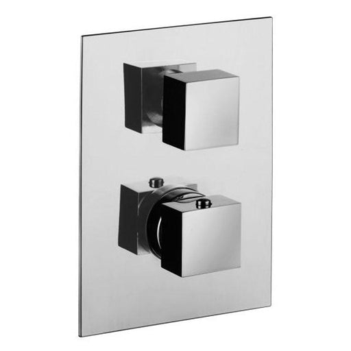 Tissino Elvo Dual Handle Thermostatic Shower Valve -Square - Unbeatable Bathrooms