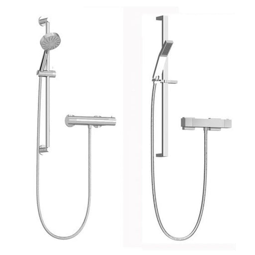 Tissino Mario Shower Pack 8 - Slide Rail Kit with Exposed Valve - Chrome - Unbeatable Bathrooms