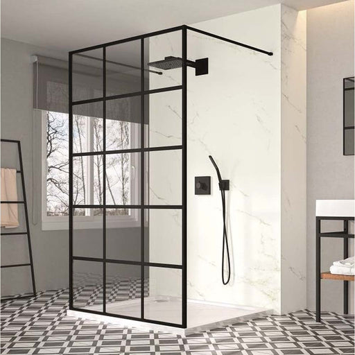 Merlyn Black Square Framed Wet Room Shower Enclosure - 1200mm Wide - Unbeatable Bathrooms
